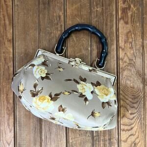 Banana Republic small floral roses silk like handbag